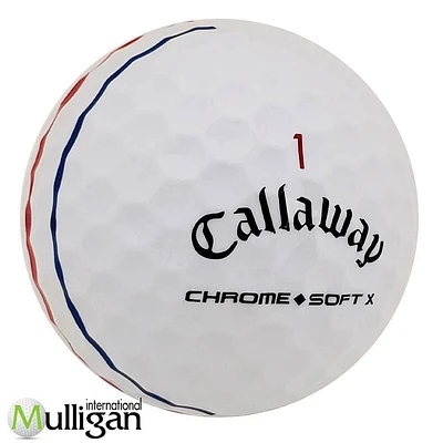 Mulligan - 60 Callaway Chrome Soft Triple Track X 4A Recycled Used Golf Balls, White