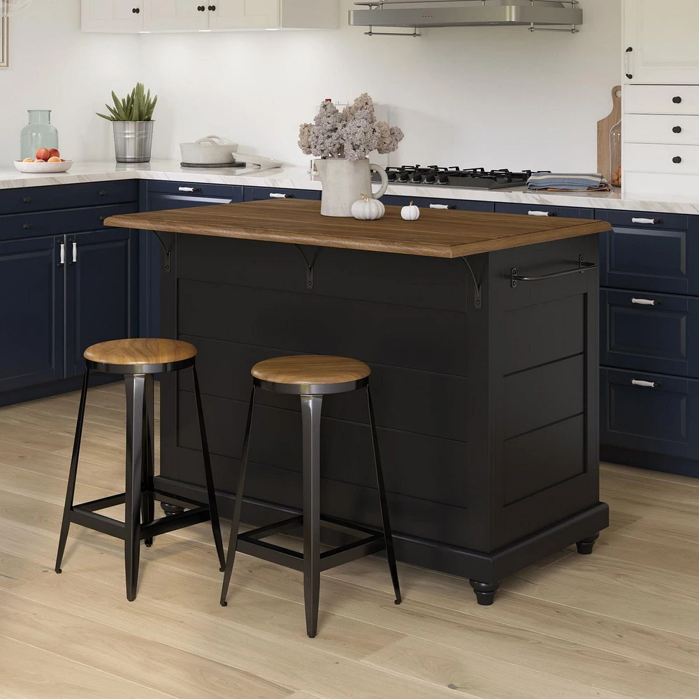 Dorel Living Kelsey Kitchen Island with 2 Stools