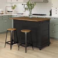 Dorel Living Kelsey Kitchen Island with 2 Stools