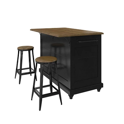 Dorel Living Kelsey Kitchen Island with 2 Stools