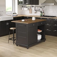 Dorel Living Kelsey Kitchen Island with 2 Stools