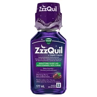 Vicks ZzzQuil Nighttime Sleep Aid Liquid, Warming Berry, 177 mL