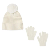 George Girls' Knit Hat and Gloves 2-Piece Set