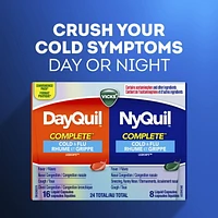 Vicks NyQuil Cold, Flu, and Congestion Medicine, relieves nighttime Cough, Sore Throat Pain, Fever, Runny Nose, Sneezing, Sinus Pressure, Sinus Congestion, 24 LiquiCaps