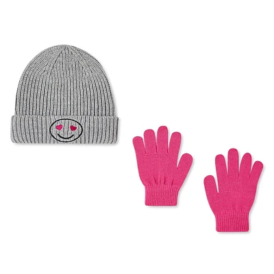 Ensemble 2 pièces avec tuque et gants en tricot George pour filles