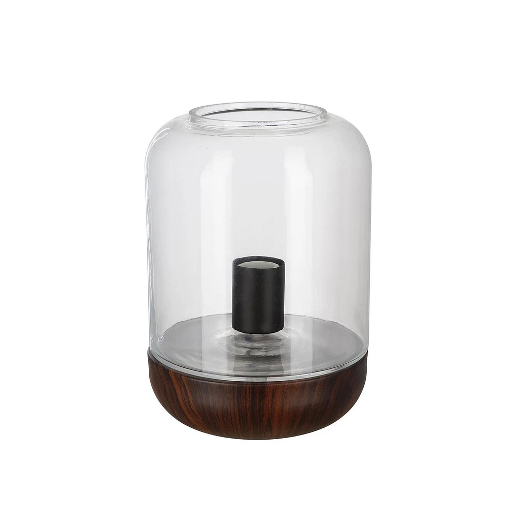 hometrends Distressed Red Wood Clear Glass Uplight