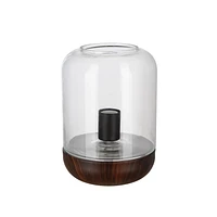 hometrends Distressed Red Wood Clear Glass Uplight