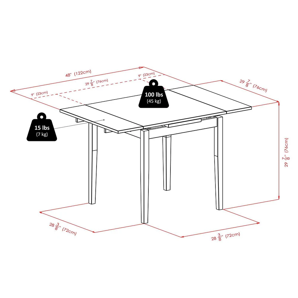 Winsome - Pulman 3PC Extension Table & Ladder Back Chairs