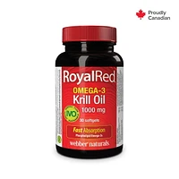 Webber Naturals® RoyalRed® Omega-3 Krill Oil, Extra Strength, 1000 mg, 30 Softgels