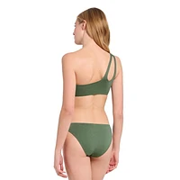 Summer Flirtt Haut de bikini asymétrique asymétrique en lurex piqué pour femme