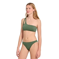 Summer Flirtt Haut de bikini asymétrique asymétrique en lurex piqué pour femme