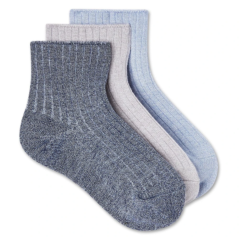 Lot de 3 socquettes douces George pour filles Pointures 10-13 et 13-4