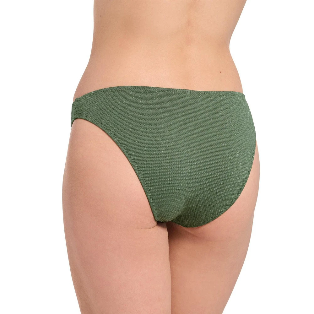 Summer Flirtt Bas de bikini taille basse en piqué lurex pour femme