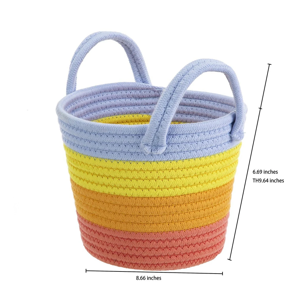 Way to Celebrate Easter D8.66X6.69"H/9.64"TH Round Rope Basket