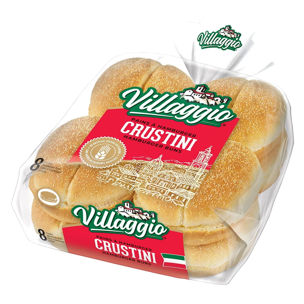 Villaggio® Crustini Hamburger Buns, Pack of 8