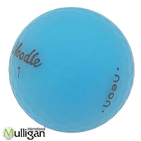 Mulligan - 12 Noodle Neon Matte Blue 4A Recycled Used Golf Balls, Blue