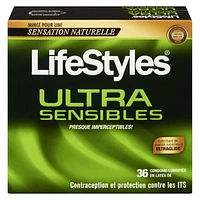 LifeStyles Ultra-Sensitive Condoms – 36 Count – Natural-Feeling, Lubricated Latex Condoms, 36 Latex condoms