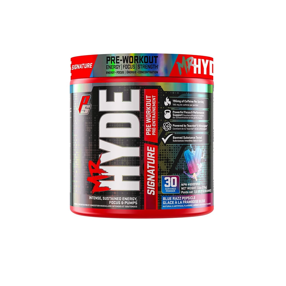 ProSupps Mr HYDE Signature Pre Workout Blue Razz Popsicle Intense, Sustained Energy, Focus & PUMPS