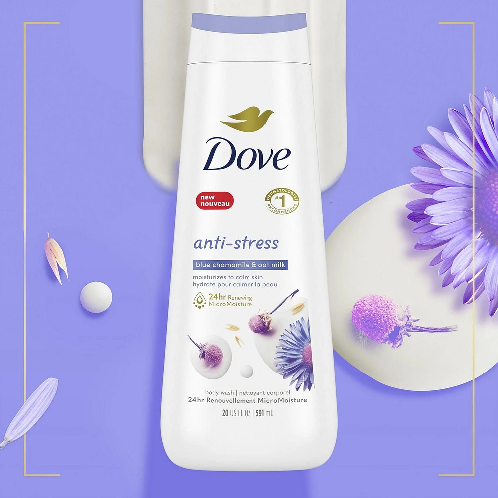 Dove Anti-Stress Blue Chamomile & Oat Milk Body Wash, 591ml