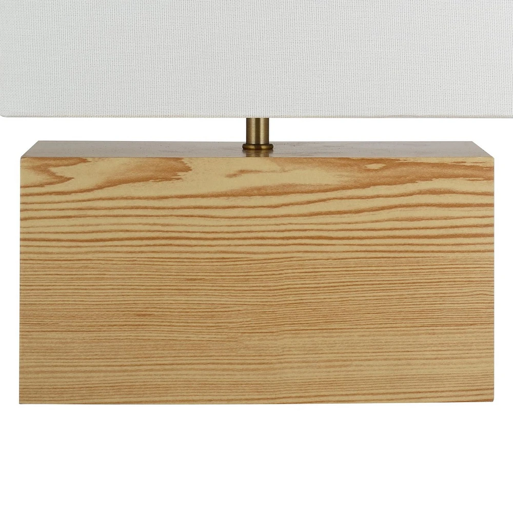 Lampe décorative Hometrends rectangulaire imitation bois blond