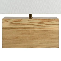 hometrends Faux-Blonde Wood Rectangular Accent Lamp