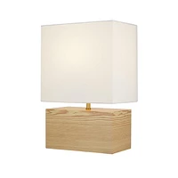 hometrends Faux-Blonde Wood Rectangular Accent Lamp