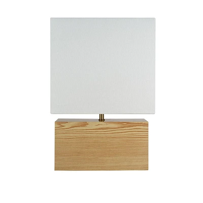 hometrends Faux-Blonde Wood Rectangular Accent Lamp