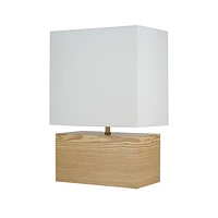 hometrends Faux-Blonde Wood Rectangular Accent Lamp