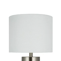 hometrends Brushed Nickel and Faux-Cement Column Table Lamp