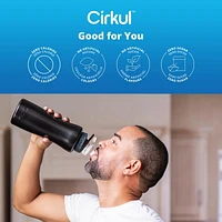 Cirkul Limited Edition 32oz Matte Black Stainless Steel Water Bottle Starter Kit with Black Lid and 2 Flavour Cartridges (LifeSip Blueberry Grape & GoSip Kiwi Berry), Cirkul 32MB SK 2C