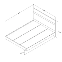 South Shore Flam Complete Bed Queen Natural Walnut and Matte Black