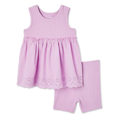 Ensemble 2 pièces avec short George pour bébés filles Tailles 0-24 mois