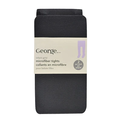 George Microfibre Collants Bebes 2pk • 0-12 mois, Pointures 0-3   <br>• 12-24 mois, Pointures 2-5<br>• 24-36 mois, Pointures 5-8