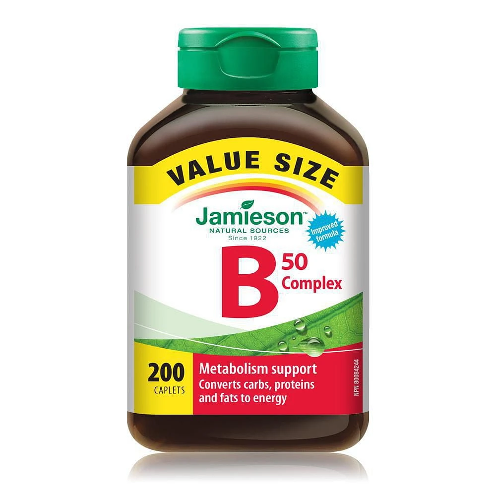 Jamieson B Complex 50 mg Caplets Value Size, 200 caplets