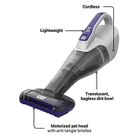 BLACK+DECKER Furbuster Cordless Pet Hand Vacuum - Motorized Pet Head & Anti-Tangle Brush, Black + Decker