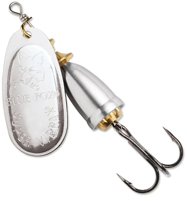 Blue Fox Classic Vibrax 1/4 oz., Plated Silver, Patented two-part body spinner