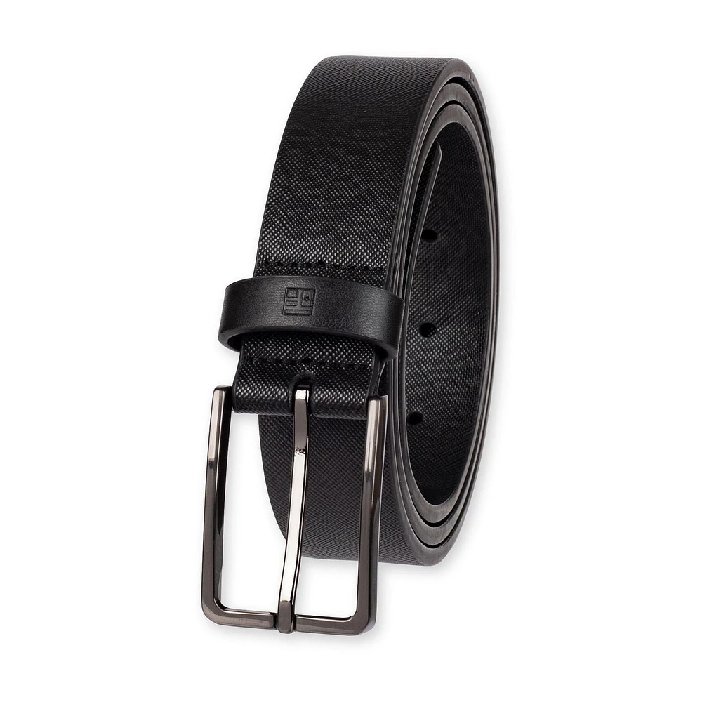 Ceinture habillée en cuir saffiano extensible pour hommes Tailored Flex de Haggar