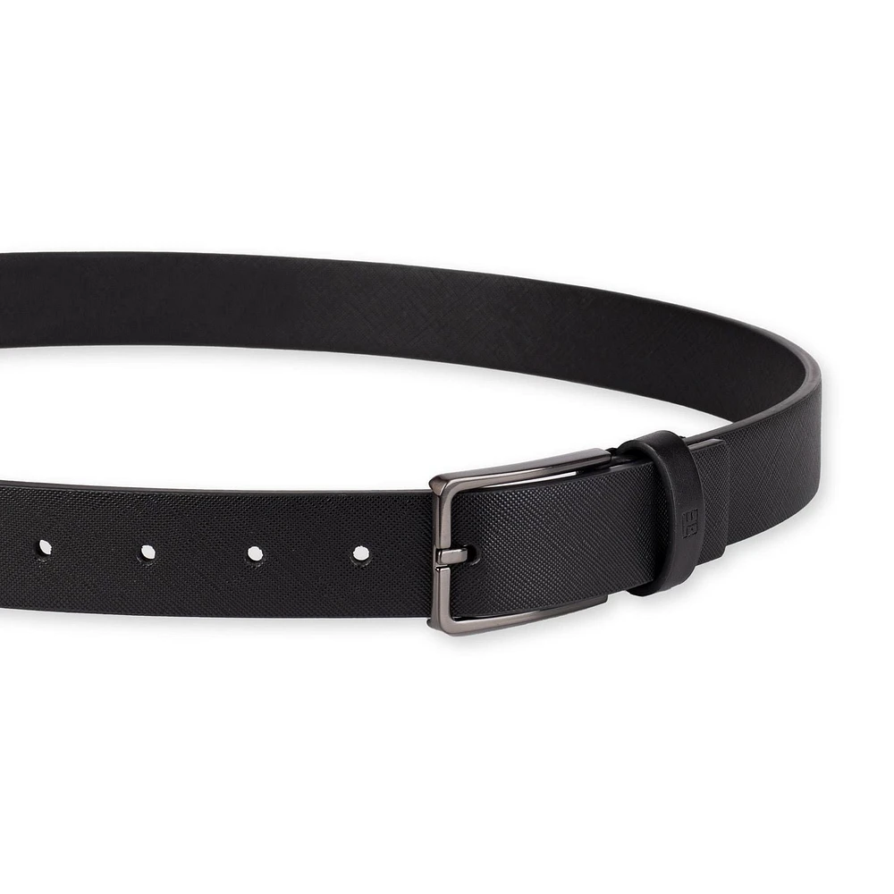 Ceinture habillée en cuir saffiano extensible pour hommes Tailored Flex de Haggar