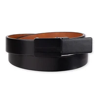 Tailored Flex by Haggar Men's Two-In-One Reversible Textured Plaque Buckle Belt