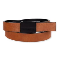 Tailored Flex by Haggar Men's Two-In-One Reversible Textured Plaque Buckle Belt