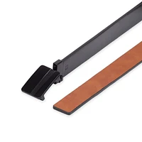 Tailored Flex by Haggar Men's Two-In-One Reversible Textured Plaque Buckle Belt