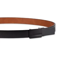Tailored Flex by Haggar Men's Two-In-One Reversible Textured Plaque Buckle Belt