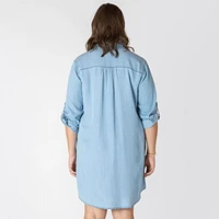 Devoted Taille Plus Femme Robe midi à col décontract