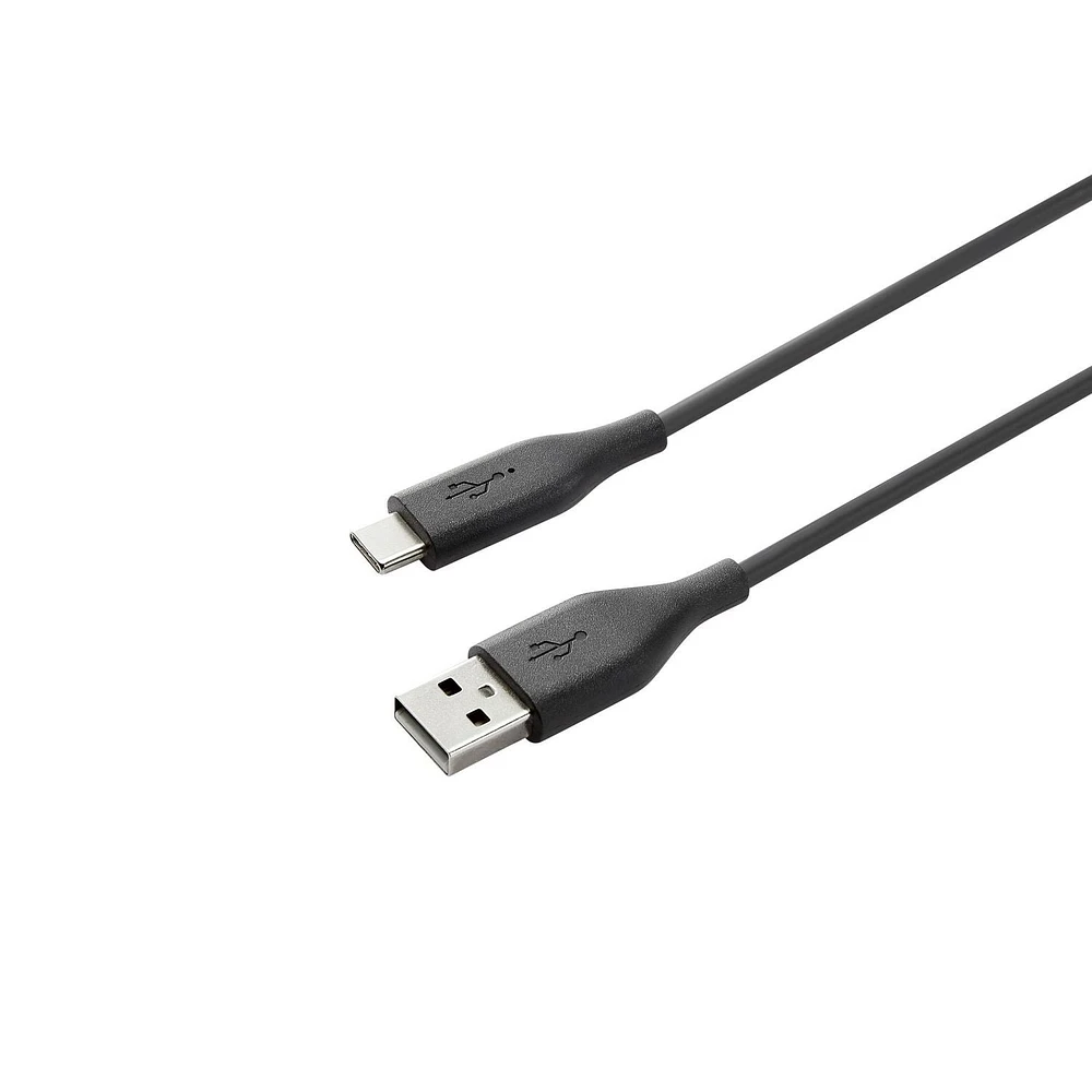 ONN ™ 3 meter USB-A to USB-C 2.0 Charge & Sync Cable (Black), Designed for easy use