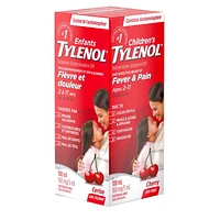 Tylenol Children's Medicine for Fever & Pain, Dye-Free Cherry Liquid, 100 mL