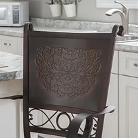 Reed Counter Stool with Arms, Bronze