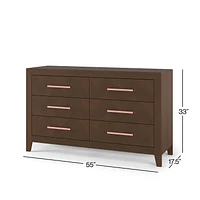 Child Craft Commode double à 6 tiroirs Kieran