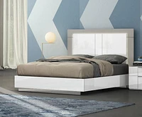 HARVEY KING SIZE 2 TONE BED IN WHITE & FLANNEL GREY WITH LED LIGHTS