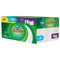 Great Value Ultra Paper Towels, 12 Equal 26 Rolls, 98 Sheets/roll, 2-ply, 98 Sheets/roll