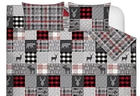 Safdie & Co. Quilt Set 3PC K Patchwork Forest